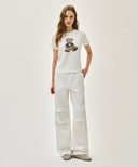 W SUMMER WIDE FIT DENIM PANTS IN WHITE image 6