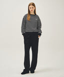W BASIC FOLD-OVER SWEAT PANTS IN BLACK image 3