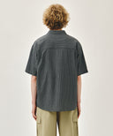 M CHECK HALF SLEEVE SHIRT IN DARK NAVY image 9