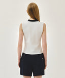 W SMALL CLASSIC LOGO PK COLLAR SLEEVELESS IN WHITE image 3