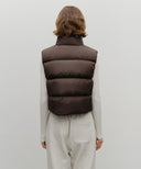 W CLASSIC LOGO CROP DOWN VEST IN DARK BROWN image 3