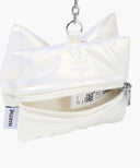 PADDING RIBBON POUCH KEYRING IN IVORY image 3