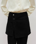 W SKIRT LAYERED DENIM PANTS IN BLACK image 3