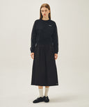 W COTTON WAIST WRINKLE SKIRT IN BLACK image 3