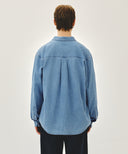 UNI BASIC DENIM SHIRT IN LIGHT BLUE image 6
