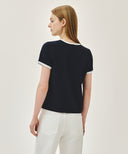 W CLASSIC LOGO RINGER TEE IN NAVY image 3