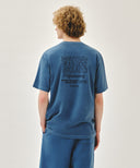 DRAWING LOGO DYEING TEE IN BLUE image 3