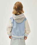 KIDS DETACHBLE BASEBALL JACKET IN LIGHT BLUE