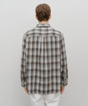 CLASSIC LOGO OMBRE CHECK SHIRT IN BROWN