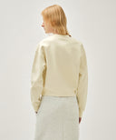 W CLASSIC LOGO CROP SWEATSHIRT IN IVORY image 3