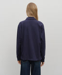 CREST LOGO JERSEY POLO LONG SLEEVE IN NAVY image 3