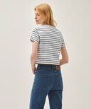 W CLASSIC LOGO CROP TEE IN DARK NAVY image 3