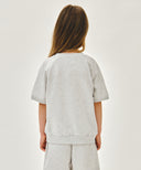 KIDS RAGLAN SHORT SLEEVE SWEATSHIRT IN LIGHT HEATHER GREY image 3