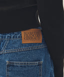W LAYERED SKIRT DENIM PANTS IN BLUE image 5