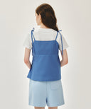 W PINTUCK CAMISOLE BLOUSE IN BLUE image 3