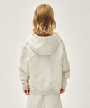KIDS CLASSIC LOGO EMBROIDERY HOODIE ZIP-UP IN OATMEAL image 3