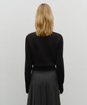 W CLASSIC LOGO CROP KNIT IN BLACK image 3