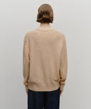 BOUCLE CLASSIC LOGO KNIT PULLOVER IN ECRU image 3