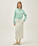 W CLASSIC LOGO SWEAT LONG SKIRT IN OATMEAL image 3