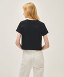 W CLASSIC LOGO CROP TEE IN BLACK image 3