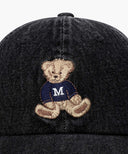 DOODLE BEAR CAP IN WASHED BLACK image 3