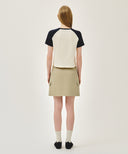 W COTTON CARGO MINI SKIRT IN BEIGE image 5