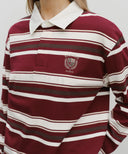 STRIPE COLLAR LONG SLEEVE IN BURGUNDY image 4