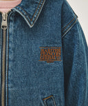 KIDS CLASSIC LOGO DENIM ZIPUP JACKET IN BLUE image 4