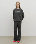 OVERSIZED EMBLEM LOGO SWEATSHIRT IN CHARCOAL GREY