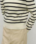 W STRIPE POLO KNIT IN IVORY image 4