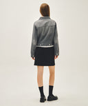 W VINTAGE CLASSIC LOGO SWEAT MINI SKIRT IN BLACK image 7