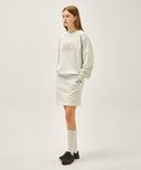 W VINTAGE CLASSIC LOGO SWEAT MINI SKIRT IN OATMEAL image 8