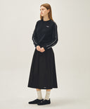 W COTTON WAIST WRINKLE SKIRT IN BLACK image 4