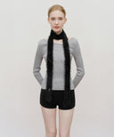 REGULAR LOGO SLIM MUFFLER IN BLACK image 4