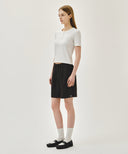 W EASY LINEN SHORTS IN CHARCOAL GREY image 4