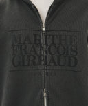 CLASSIC LOGO DYEING HOODIE ZIPUP IN CHARCOAL GREY image 4