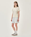 W REGULAR LOGO SWEAT SHORTS IN LIGHT HEATHER GREY image 4