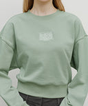 W SMALL CLASSIC LOGO CROP SWEATSHIRT IN MINT GREY image 4