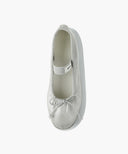 W BANDING RIBBON FLAT SHOES IN SILVER image 6