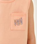 KIDS DOODLE CLASSIC LOGO POCKET SLEEVELESS IN ORANGE image 4