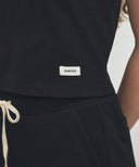 W BASIC CROP TEE IN BLACK image 4