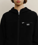 MARITHÉ SPORT FLEECE HOOD ZIP-UP JACKET IN BLACK image 4