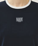 W CLASSIC LOGO RINGER TEE IN NAVY image 4