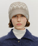 FAIRISLE BEANIE IN BEIGE image 4