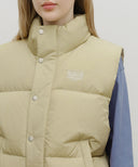 CLASSIC LOGO DOWN VEST IN BEIGE image 4