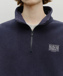 CLASSIC LOGO HALF NECK FLEECE SWEATSHIRT IN NAVY image 4