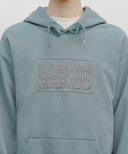 CLASSIC LOGO EMBROIDERY HOODIE (BRUSHED) IN MINT GREY