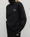 CLASSIC LOGO HALF ZIPUP SWEATSHIRT IN BLACK image 4