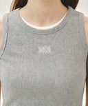 W RIBBON CLASSIC LOGO SLEEVELESS IN HEATHER GREY image 4