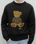 DOODLE BEAR KNIT PULLOVER IN NAVY image 4